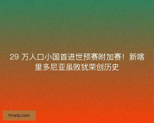 29 万人口小国首进世预赛附加赛！新喀里多尼亚虽败犹荣创历史