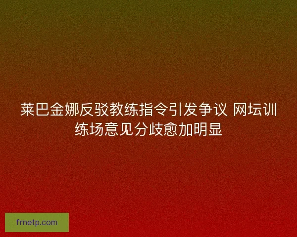 莱巴金娜反驳教练指令引发争议 网坛训练场意见分歧愈加明显