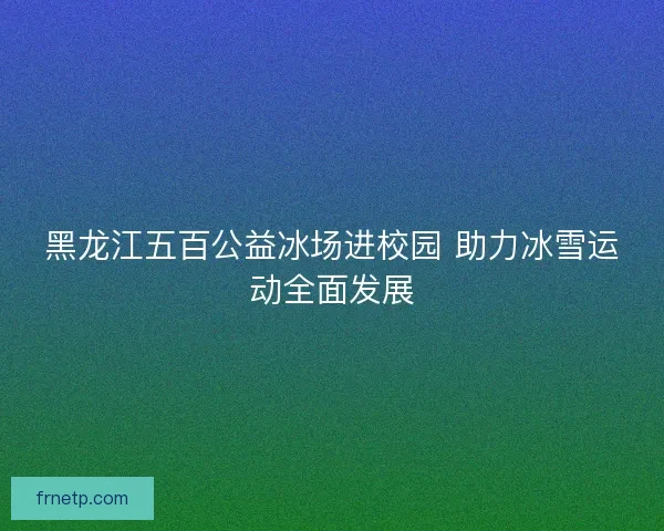 黑龙江五百公益冰场进校园 助力冰雪运动全面发展 黑龙江五百公益冰场进校园 助力冰雪运动全面发展